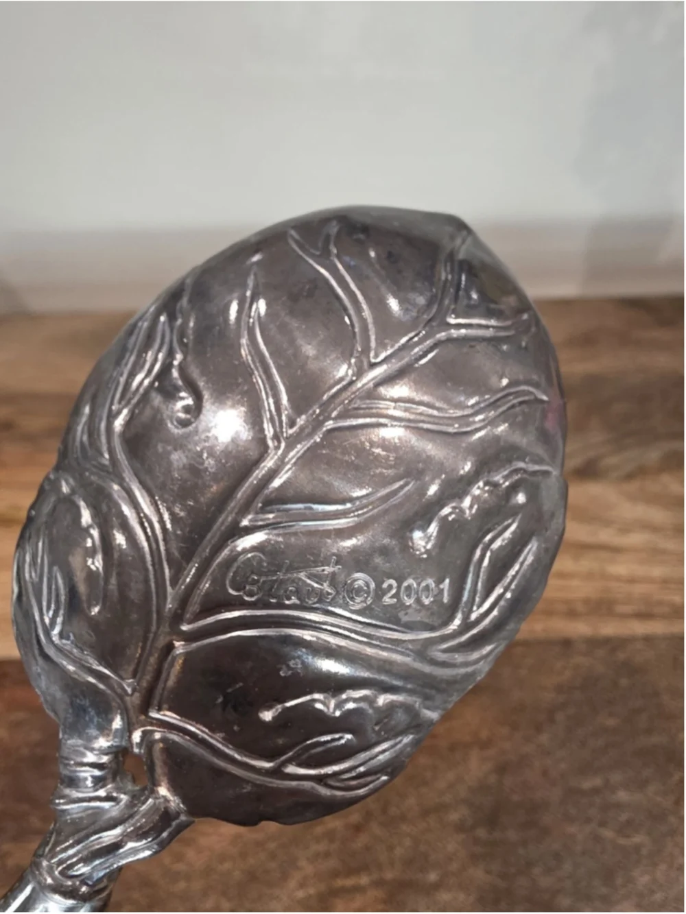 VTG Arthur Court Tong Set Grape Vine Leaf Salad 2 pc Fork Spoon Silver Aluminum